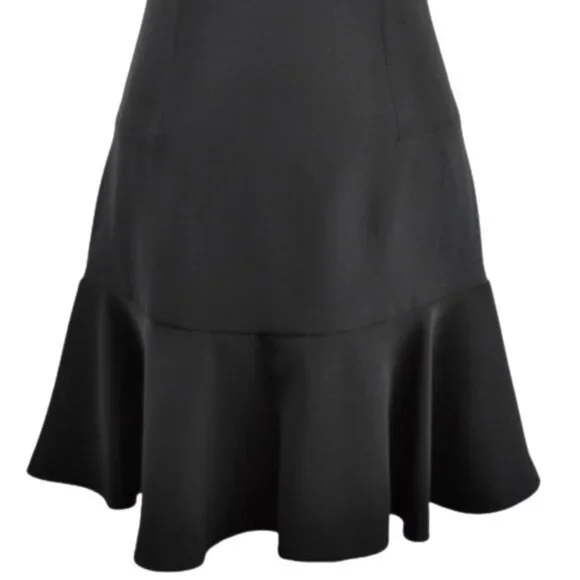 1.State black lined sleeveless ruffle hem round neck dress. Women's size 10 - Picture 3 of 8